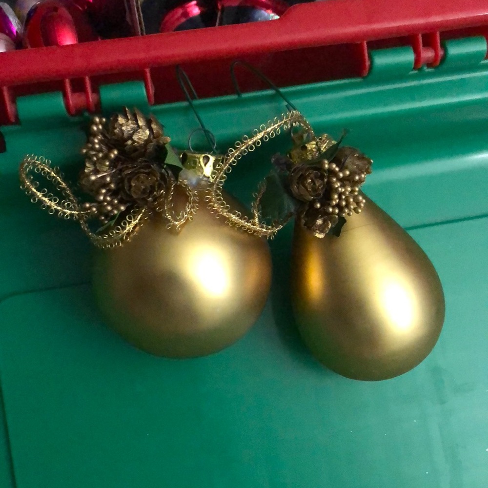 Set of 2 Vintage Bronze Bulbs